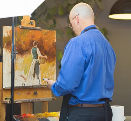 Renowned Utah artist Michael Malm finished a live painting in front of guests that was auctioned off at the end of the night.