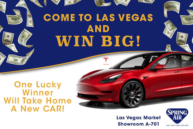 Spring Air Las Vegas-marktpromotie zal Tesla Mannequin 3, contant geld en free of charge vloermonsters weggeven