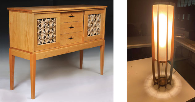 •	Best of show winners: Professional: Michael Jury’s Asa-no-ha Sideboard; Student: Ben Wilkins’ Louver Lamp 