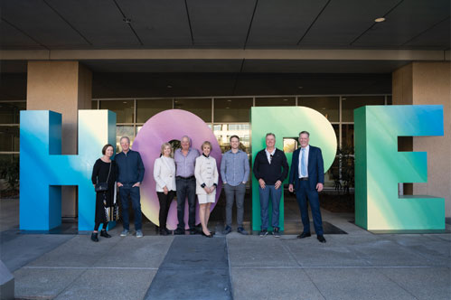 2023 West Coast Golf &amp; Tennis Lifetime Achievement Award Honorees and guests: Left to Right: Julie Haimsohn, Howard Haimsohn, Sharon Sanicola, Doug Sanicola, Jackie Hirschhaut, Ryan Mahoney, Eric Foucrier and Mike Flory